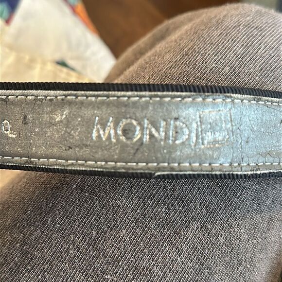 Vintage Mondi black leather belt with rhinestones‎ & silver detailing main image 7